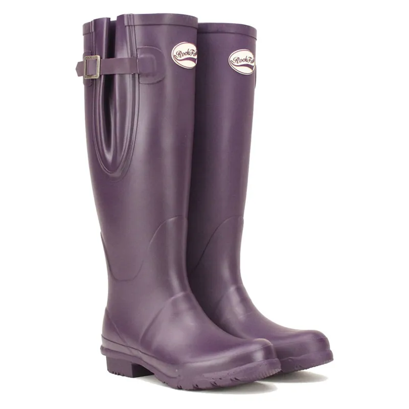 Rockfish Women's Neoprene Lined Tall Adjustable Matt Wellington - - Purple Grape uk 3