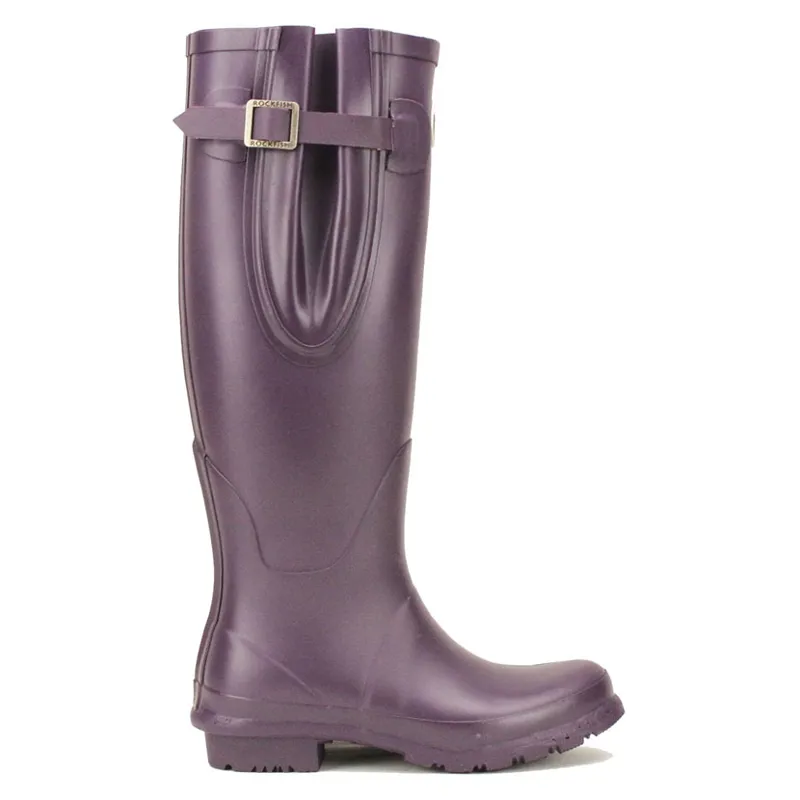 Rockfish Women's Neoprene Lined Tall Adjustable Matt Wellington - - Purple Grape uk 3-2