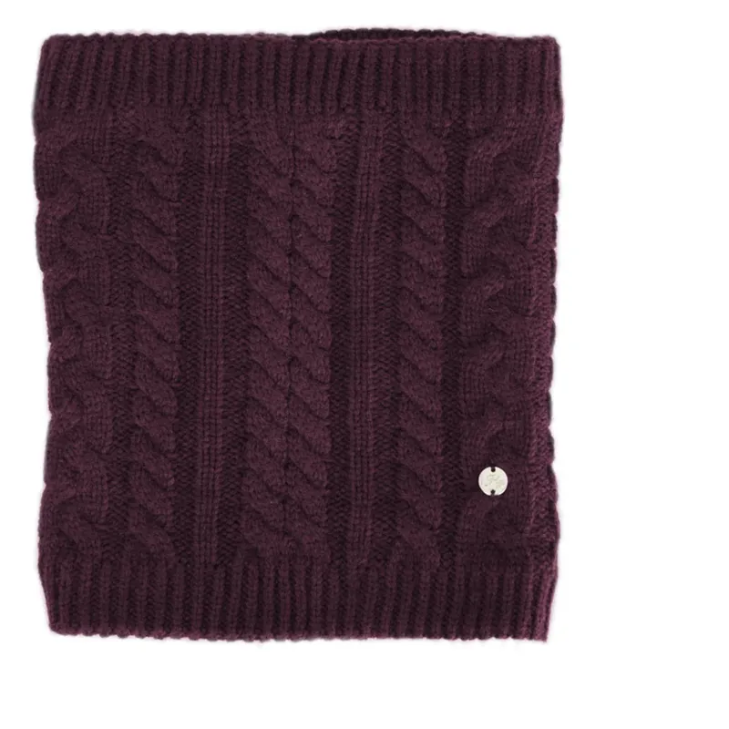 Hy Equestrian Meribel Cable Knit Snood in Burgundy