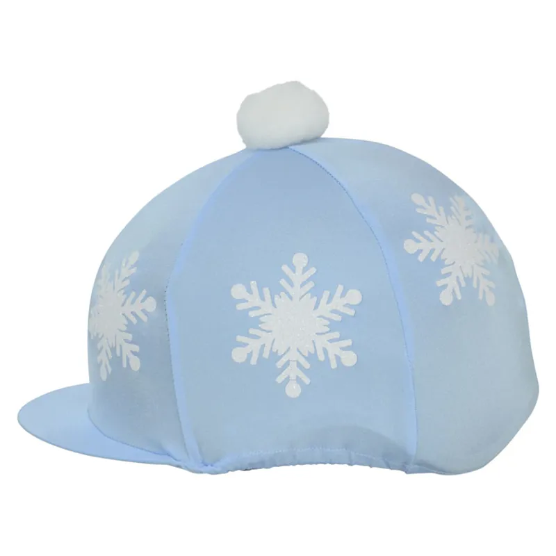 Hy Equestrian Snowflake With Pom Pom Hat Cover in Light Blue