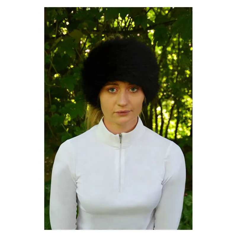 Hy Equestrian Idaho Fleece Lined Faux Fur Headband in Black