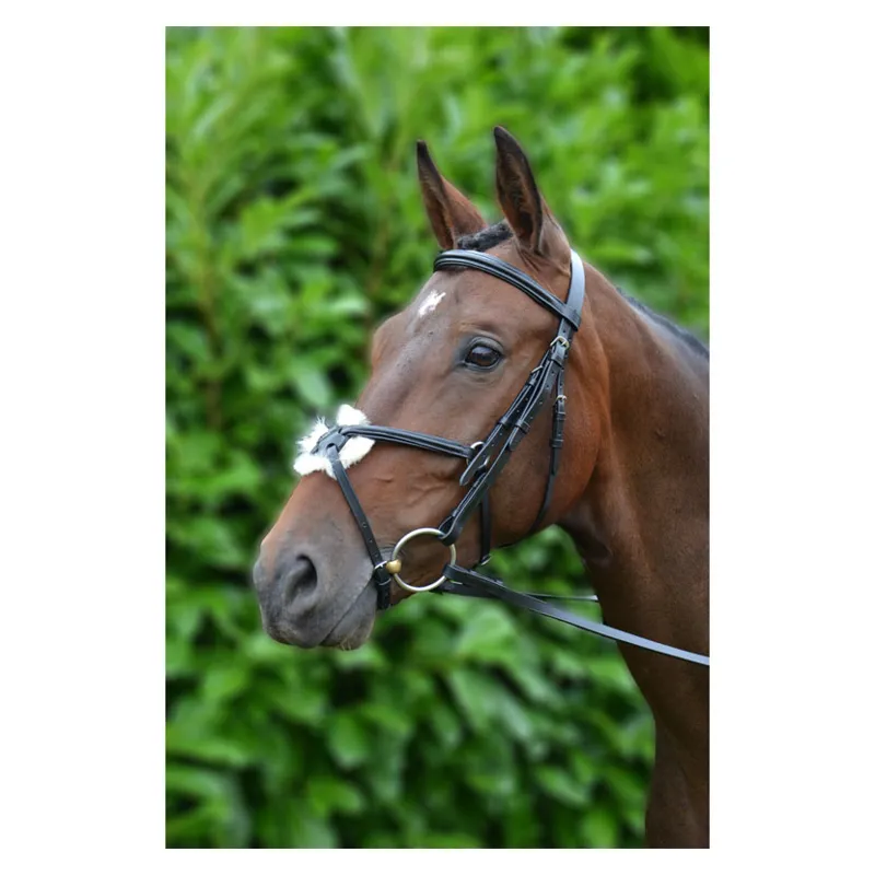 Hy Mexican Bridle With Rubber Grip Reins in Black