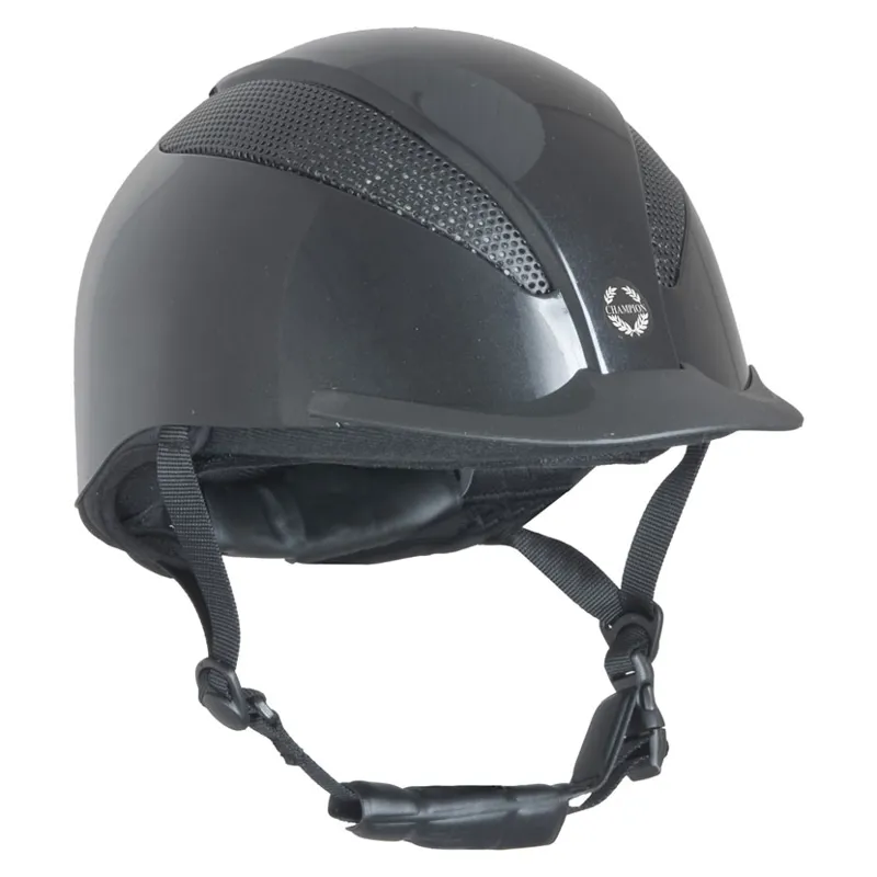 Champion Air-Tech Deluxe Dial Fit Riding Hat in Metallic Black
