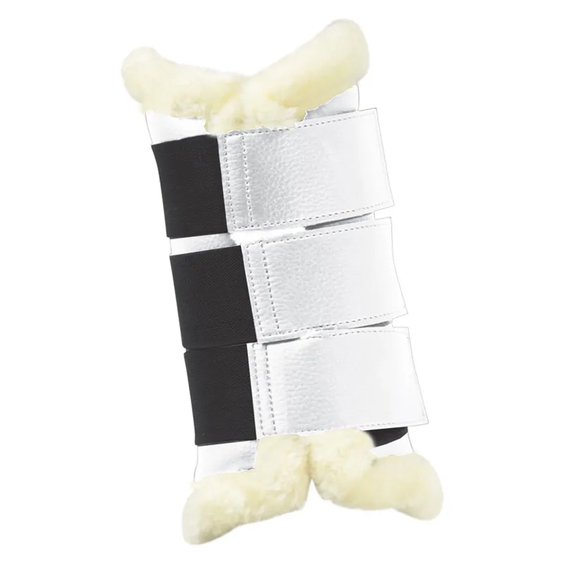 Hy Equestrian Combi Leather Brushing Boots in White