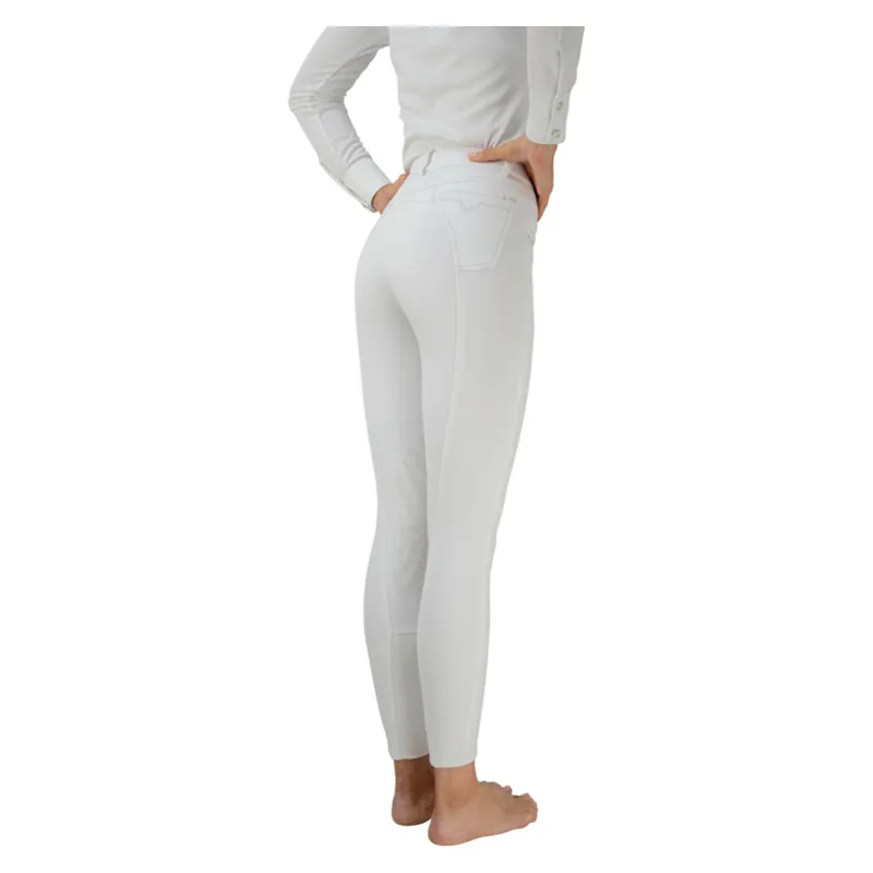 Hy Performance Corby Cool Ladies Breeches in White-1