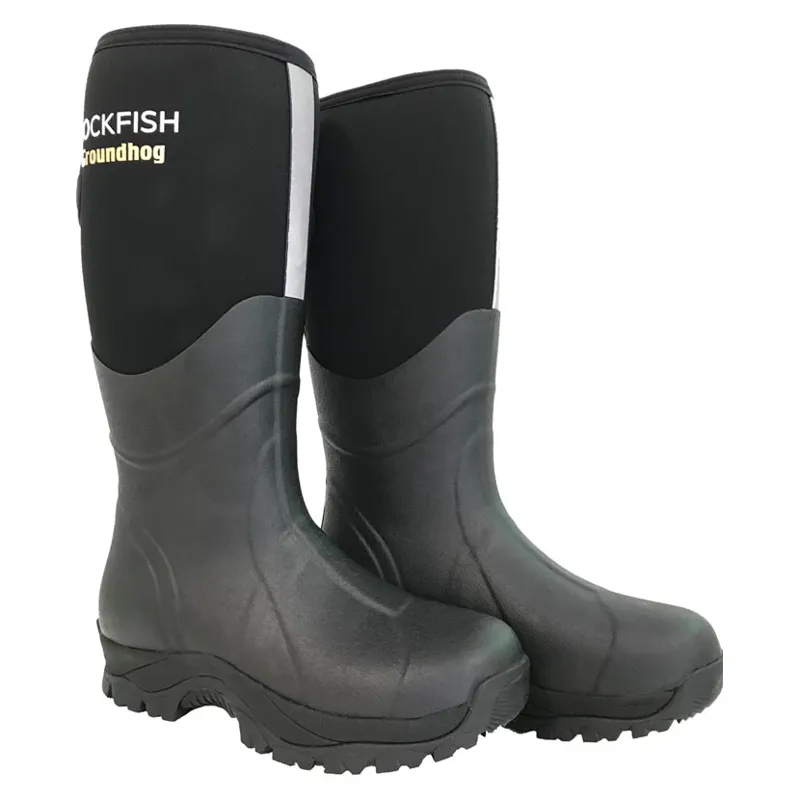 Rockfish Neoprene Lined Groundhog Wellington Boots in Black-1