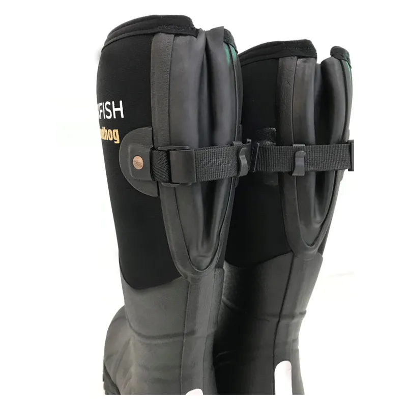 Rockfish Neoprene Lined Groundhog Wellington Boots in Black-2