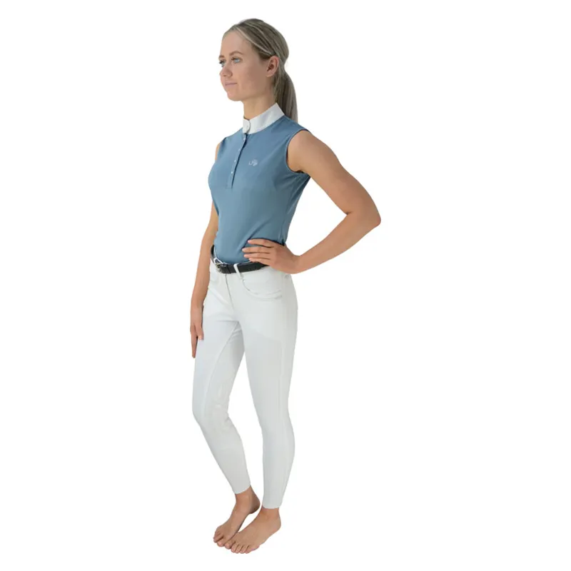 Hy Fashion Sophia Sleeveless Show Shirt in Aegean Blue