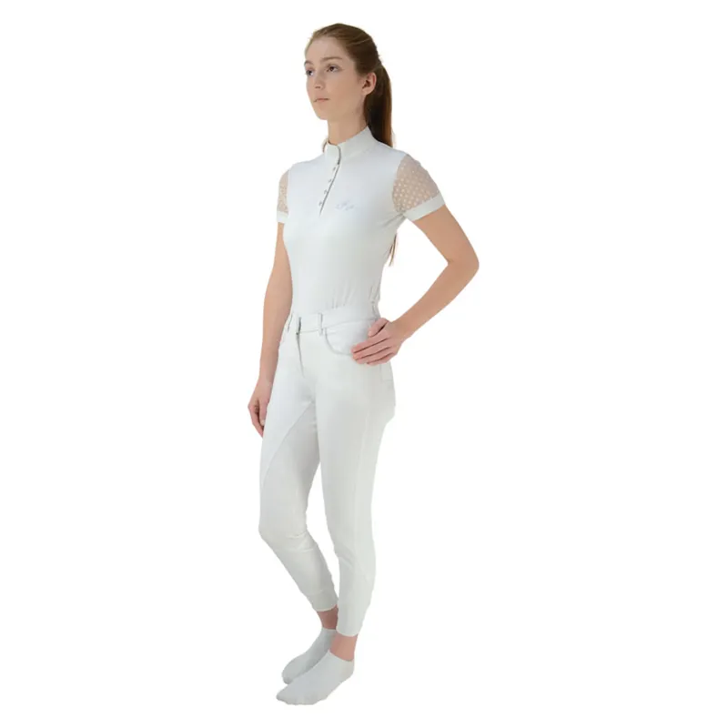 Hy Equestrian Lydia Lace Show Shirt in White