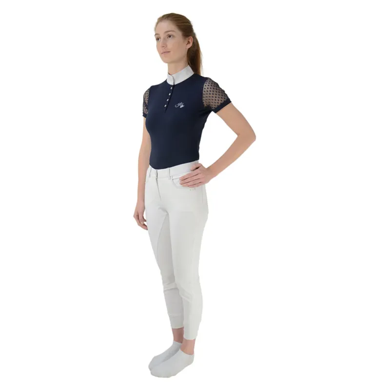 Hy Equestrian Lydia Lace Show Shirt in Navy