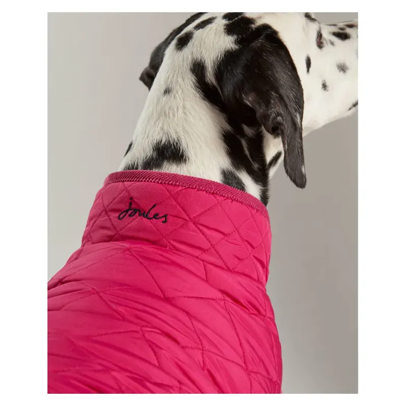 Joules Quilted Dog Coat in Raspberry-3