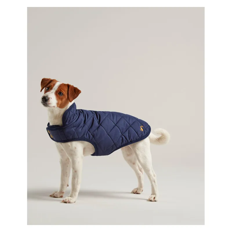 Joules Quilted Dog Coat in Blue
