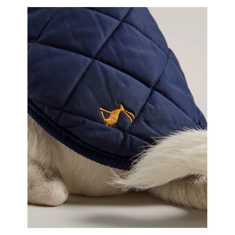 Joules Quilted Dog Coat in Blue-1