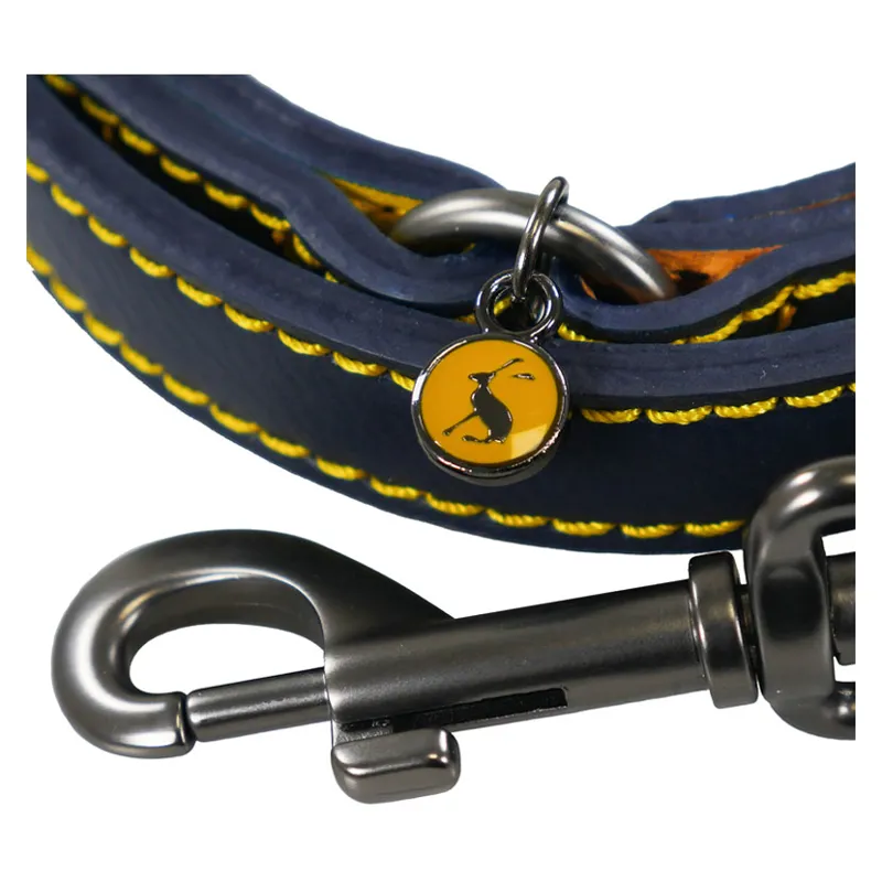 Joules Leather Dog Lead in Navy Large-1