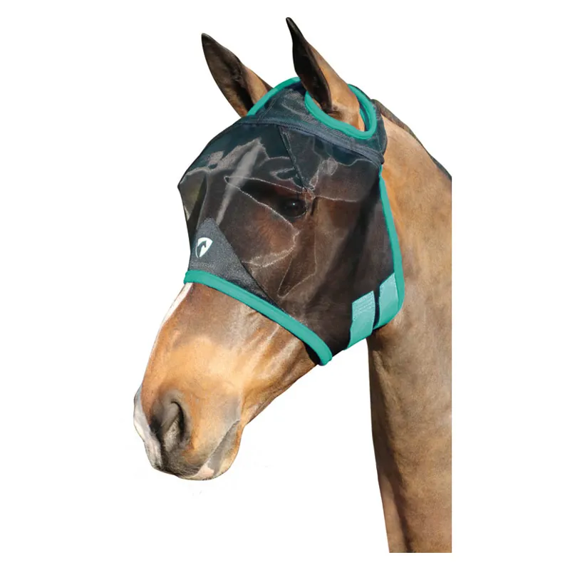 Hy Equestrian Mesh Half Mask Without Ears in Black/Teal