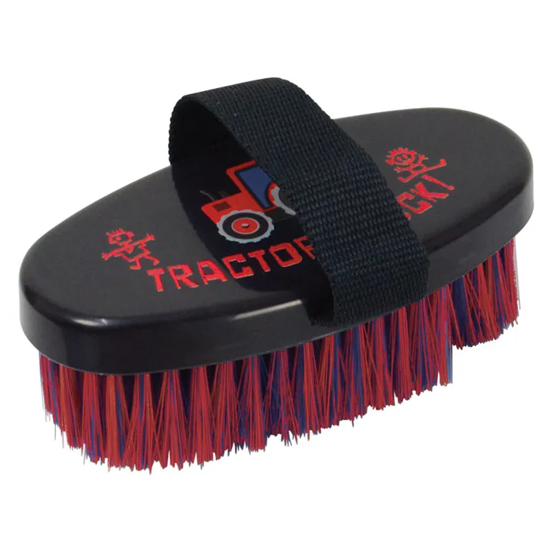 Hy Equestrian Tractors Rock Body Brush in Navy/Red
