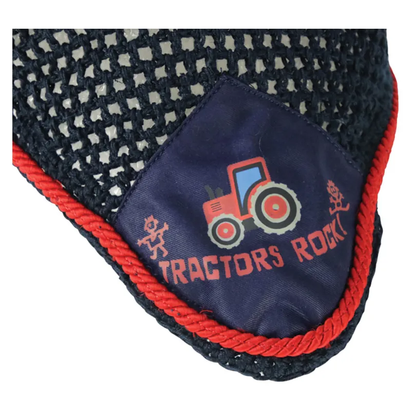 Hy Equestrian Tractors Rock Fly Veil in Navy/Red-1