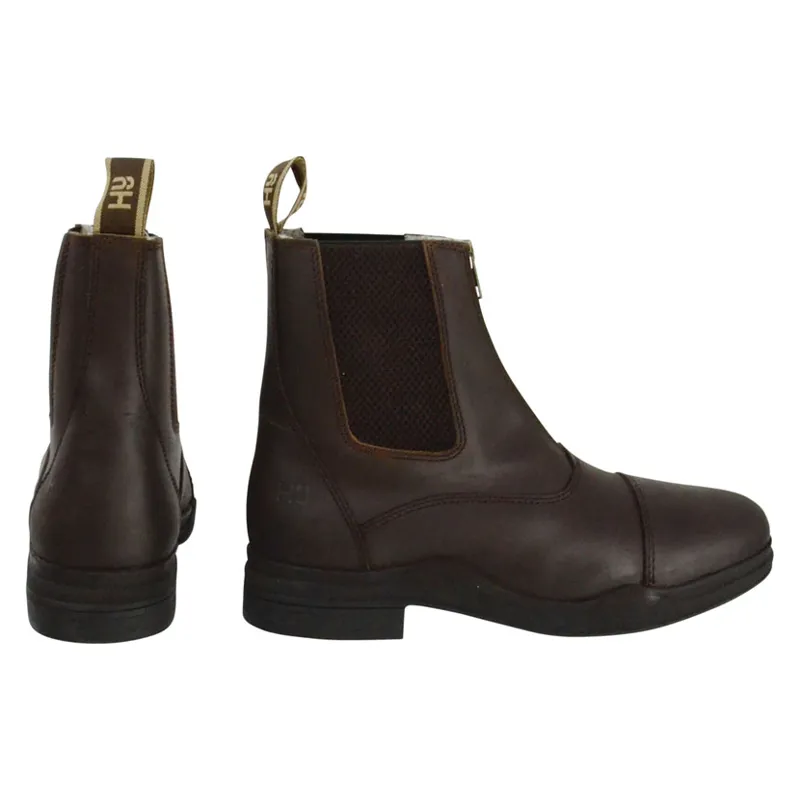 Hy Equestrian Fleece Lined Wax Leather Jodhpur Boot in Brown