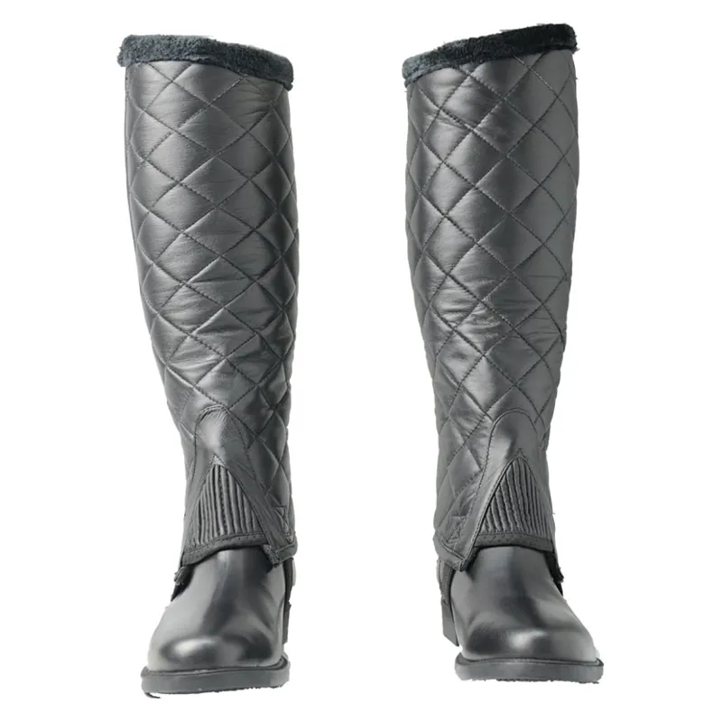 HyLAND Winter Quilted Half Chaps - - Black Large-1