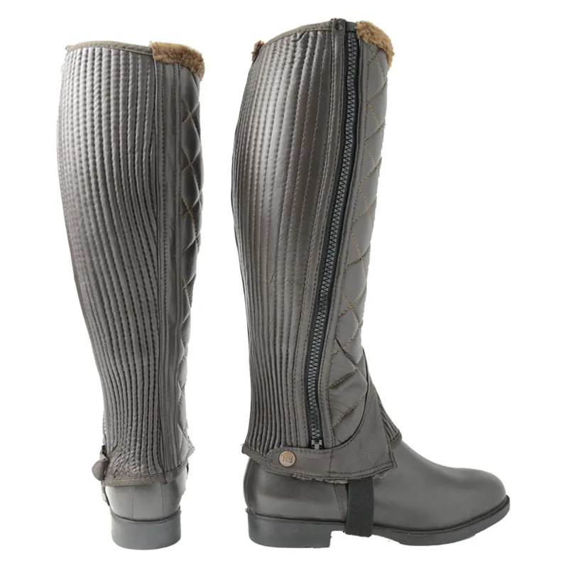 Hy Land Winter Quilted Half Chaps in Brown