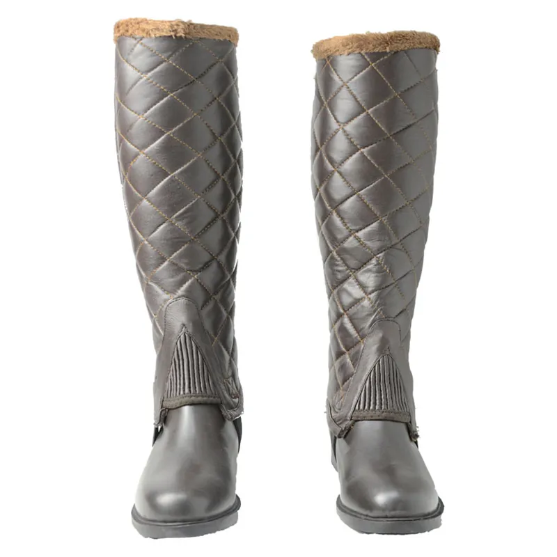 Hy Land Winter Quilted Half Chaps in Brown-1