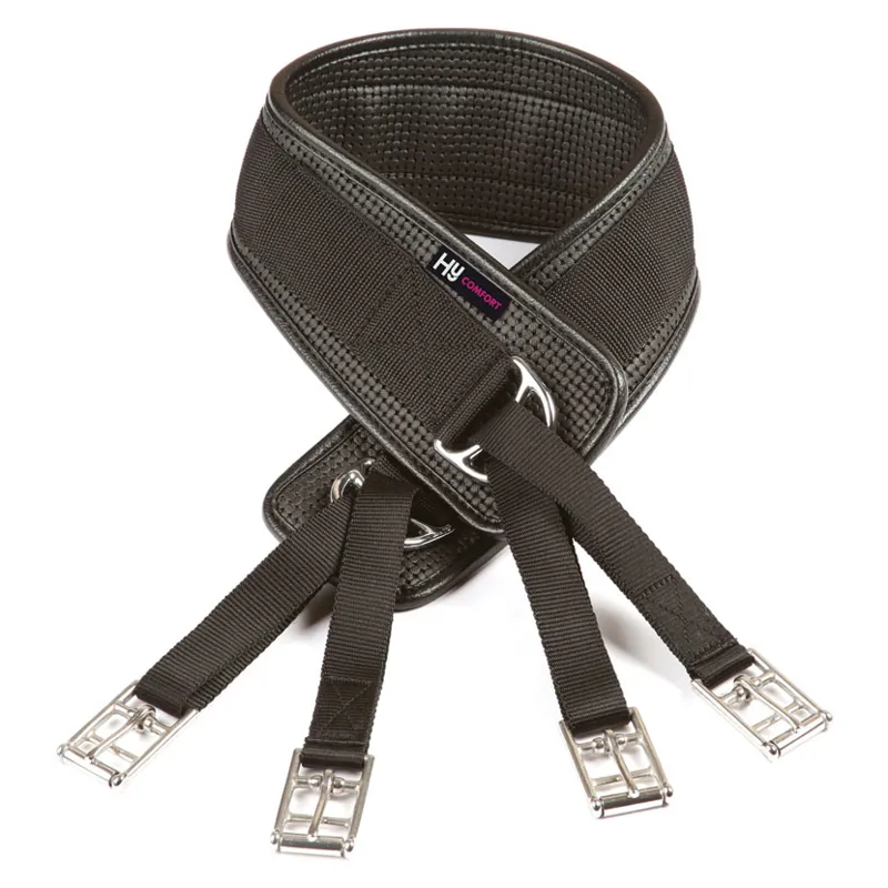 Hy Equestrian Humane Waffle Girth in Black