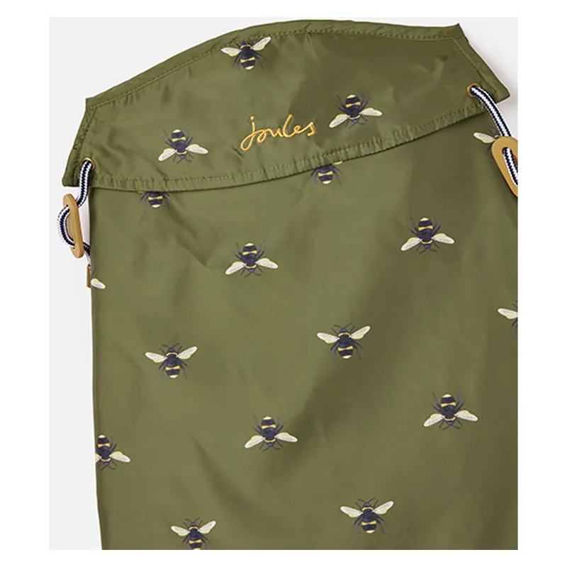 Joules Dog Raincoat in Olive Bee-1