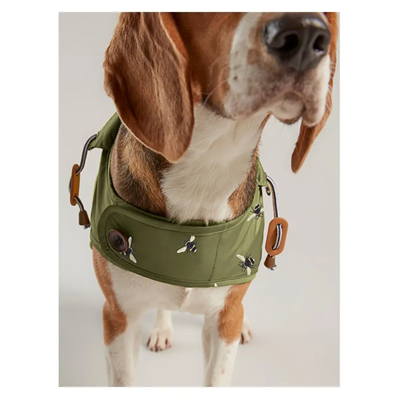 Joules Dog Raincoat in Olive Bee-3