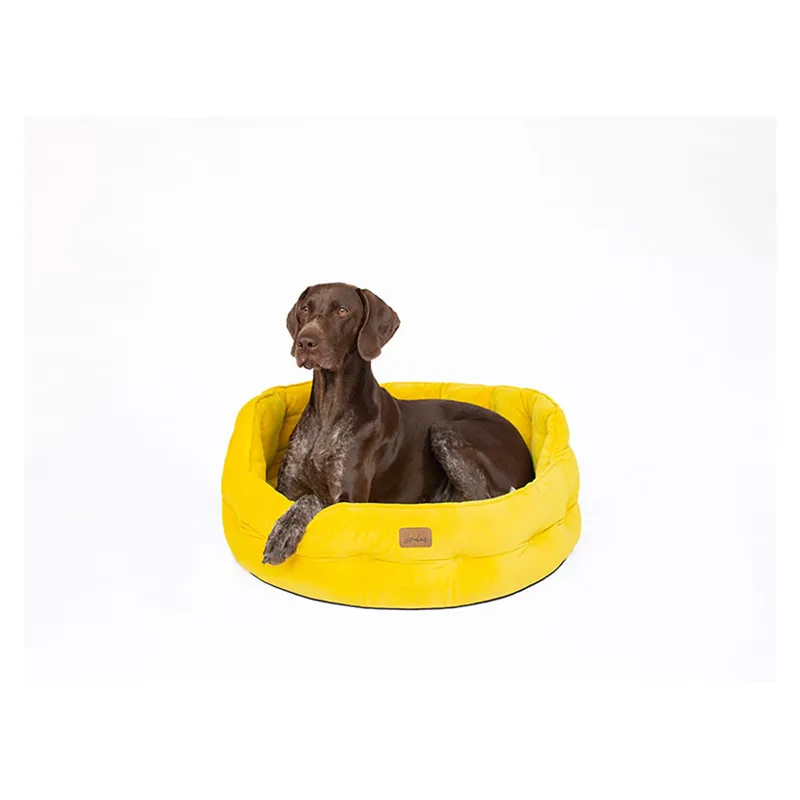 Joules Chesterfield Pet Bed in Yellow