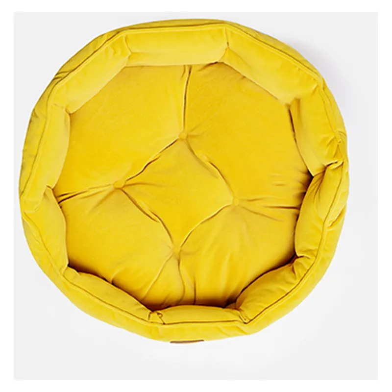 Joules Chesterfield Pet Bed in Yellow-2