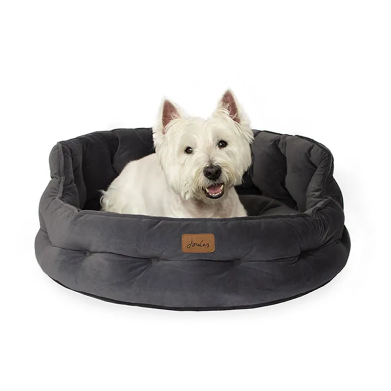Joules Chesterfield Pet Bed in Grey