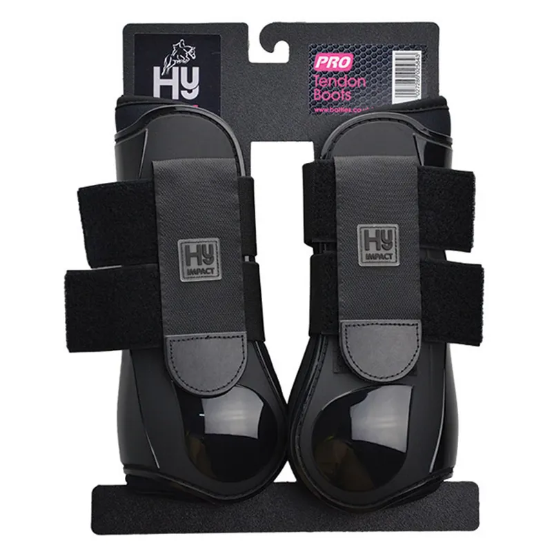 Hy Impact Equestrian Pro Tendon Boots in Black-2
