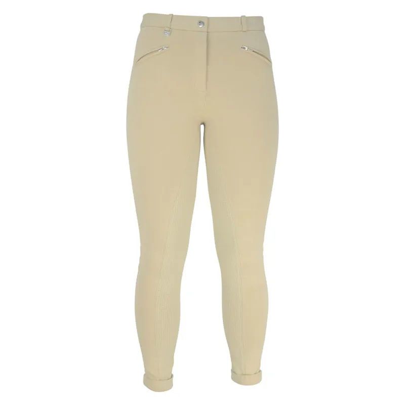 Hy Performance Raised Polka Dot Ladies Jodhpurs in Beige