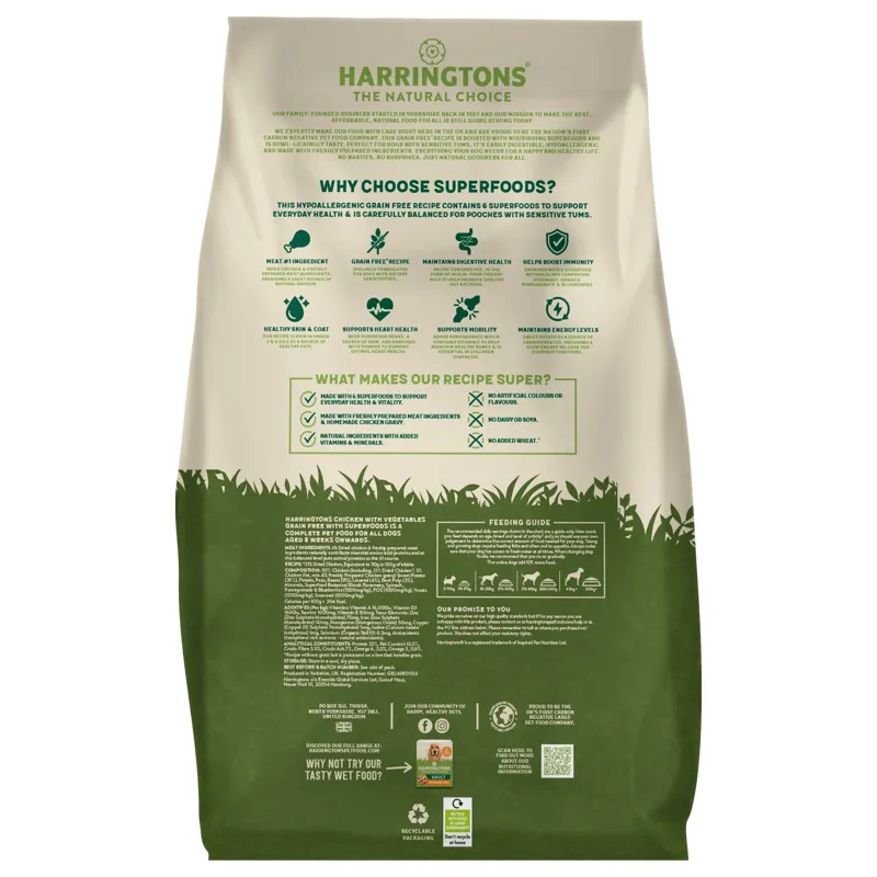 Harringtons Dog Grain Free Superfood Chicken 12kg-1