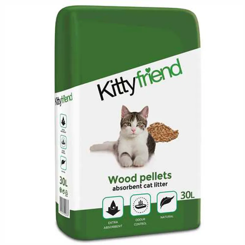 Kitty Friend Wood Plts Cat Litter 30 L