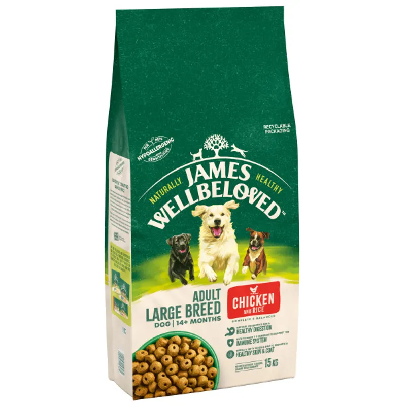James Wellbeloved JW Dog Adult L Chick and Rice 15 kg