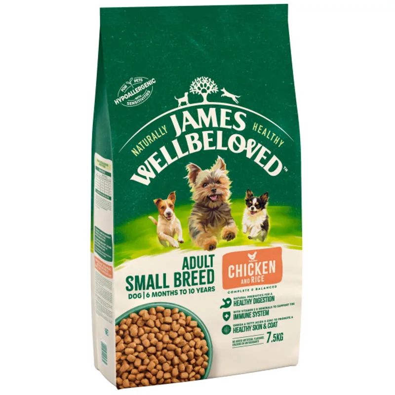 James Wellbeloved JW Dog Adult Small Chick and Rice 7.5 kg