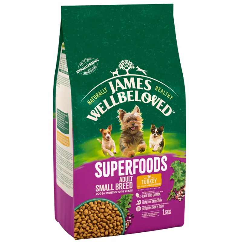 James Wellbeloved JW Dog Adult Small Supfoods Trk 1.5 kg