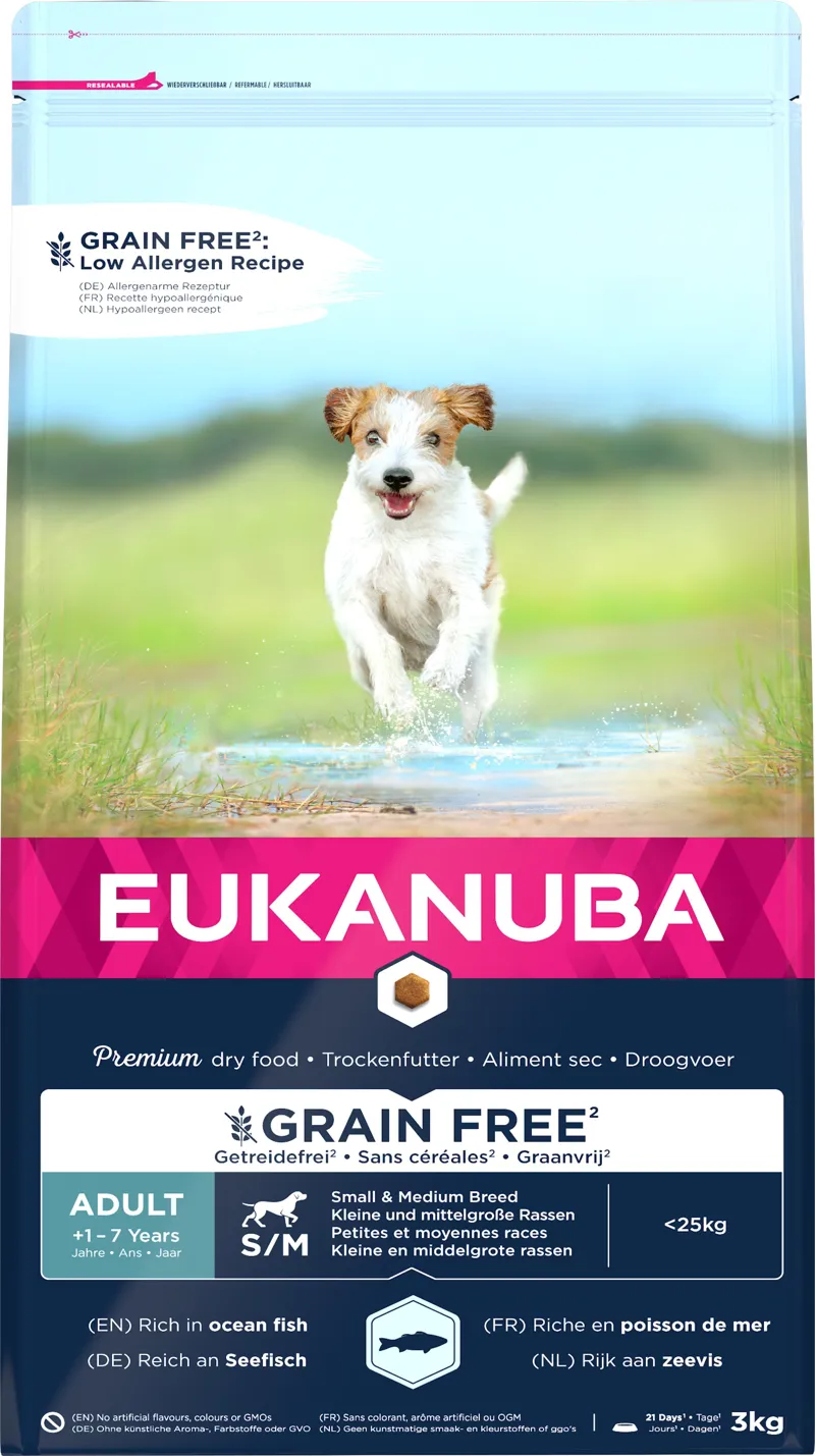 Eukanuba Adult GF Sml/Med OFish 3X3kg
