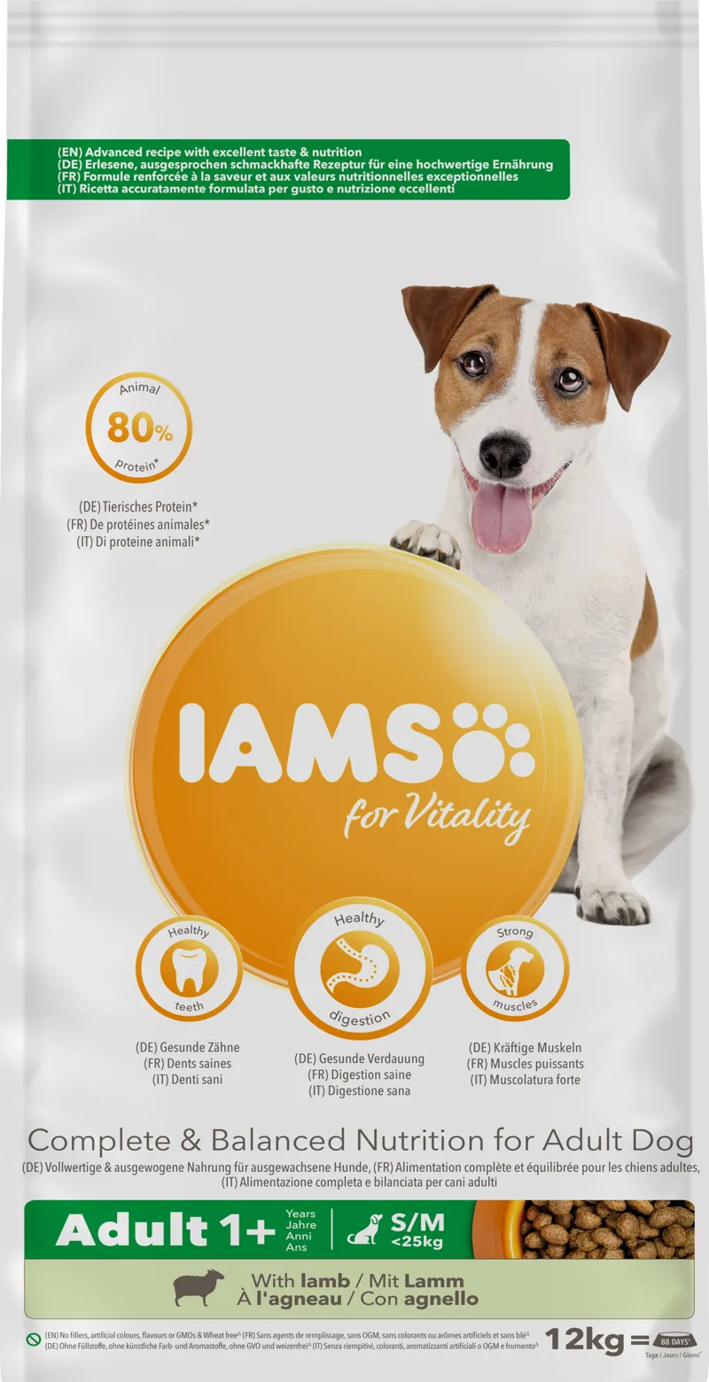 Iams Dog Adult Sml/Med Lamb 12 kg