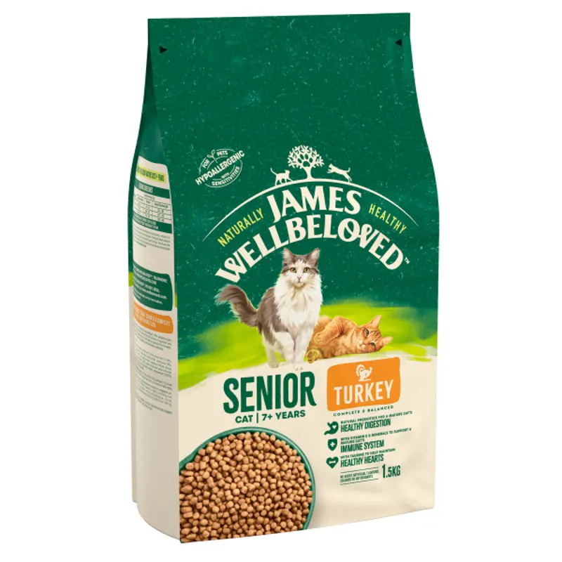 James Wellbeloved JWB Turkey and Rice Cat Senior 1.5kg