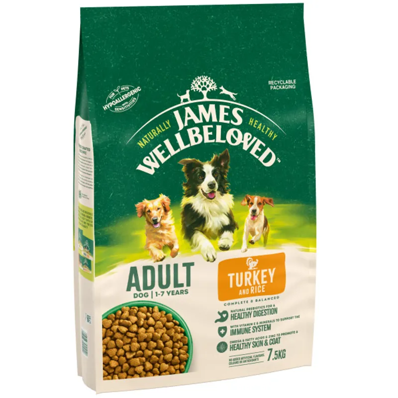 James Wellbeloved JW Dog Adult Turkey and Rice 7.5 kg