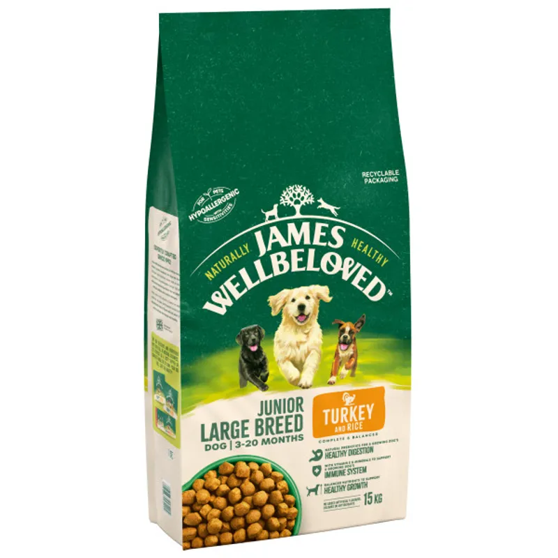 James Wellbeloved JW Dog Junior L Turkey and Rice 15 kg