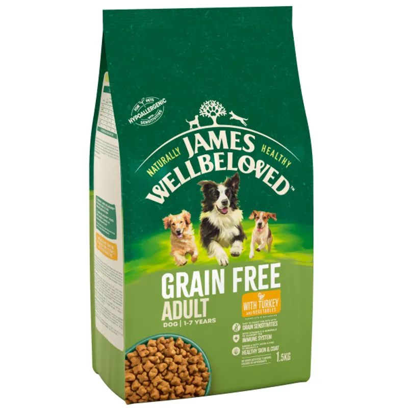 James Wellbeloved JW Dog Adult GF Turkey and Veg 1.5 kg