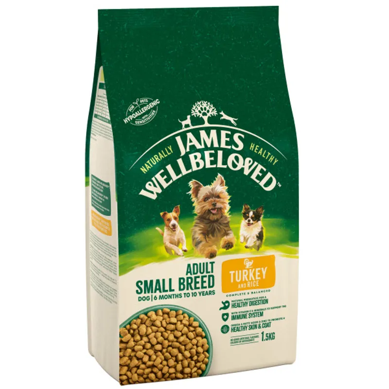 James Wellbeloved JW Dog Adult Small Turkey and Rice 1.5 kg
