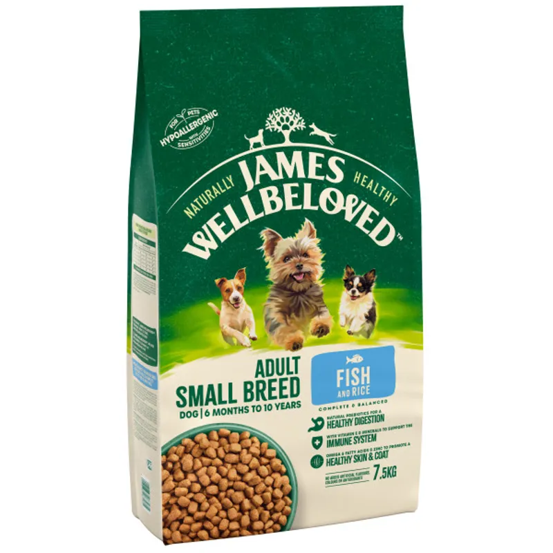 James Wellbeloved JW Dog Adult Small Fish and Rice 7.5 kg