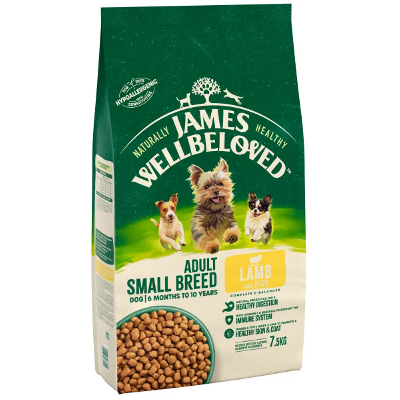 James Wellbeloved JW Dog Adult Small Lamb and Rice 7.5 kg