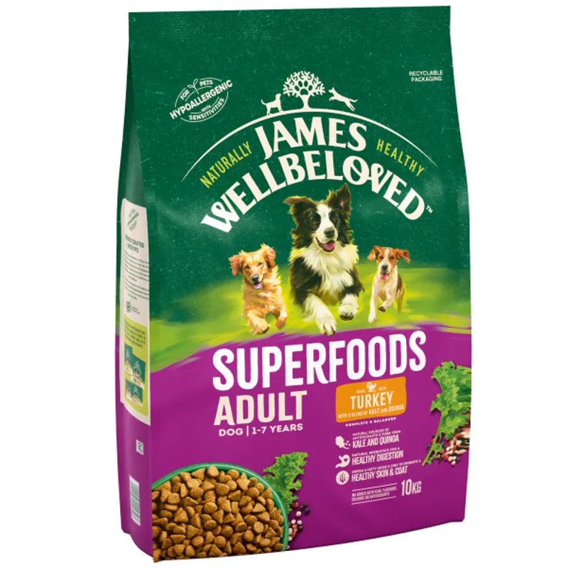 James Wellbeloved JW Dog Adult Superfoods Turkey 10 kg