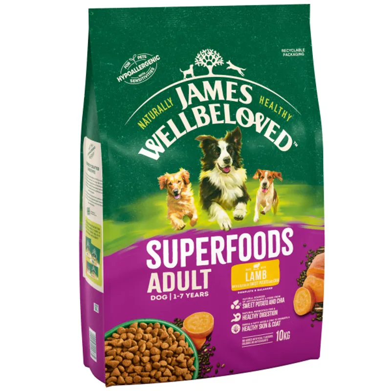 James Wellbeloved JW Dog Adult Superfoods Lamb 10 kg