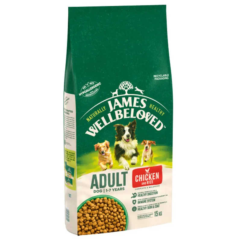 James Wellbeloved JW Dog Adult Chicken and Rice 15 kg